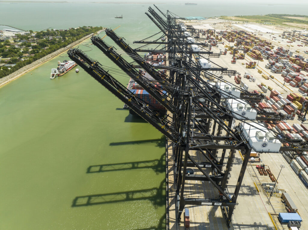 New STS Cranes at Port Houston's Bayport Container Terminal